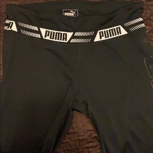 Black and white workout biker shorts